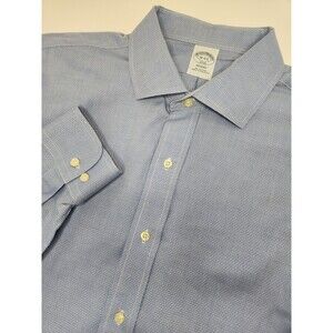 Brooks Brothers Regent Dress Shirt Men's 18-4/5 Blue Long Sleeve Button Up‎